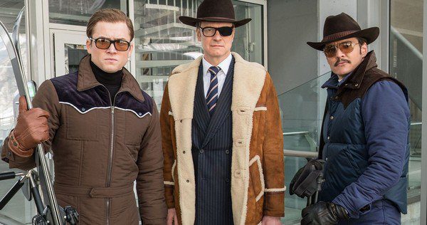 taron egerton, colin firth y luis pascal en kingsman: el circulo de oro