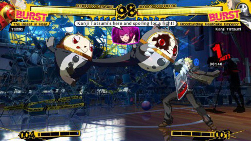 Teddie y Kaji Tatsumi de Persona 4 Arena