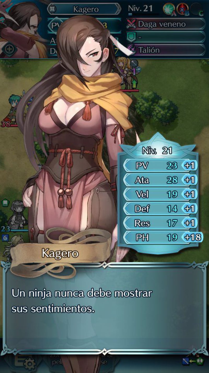 Kagero subiendo de nivel