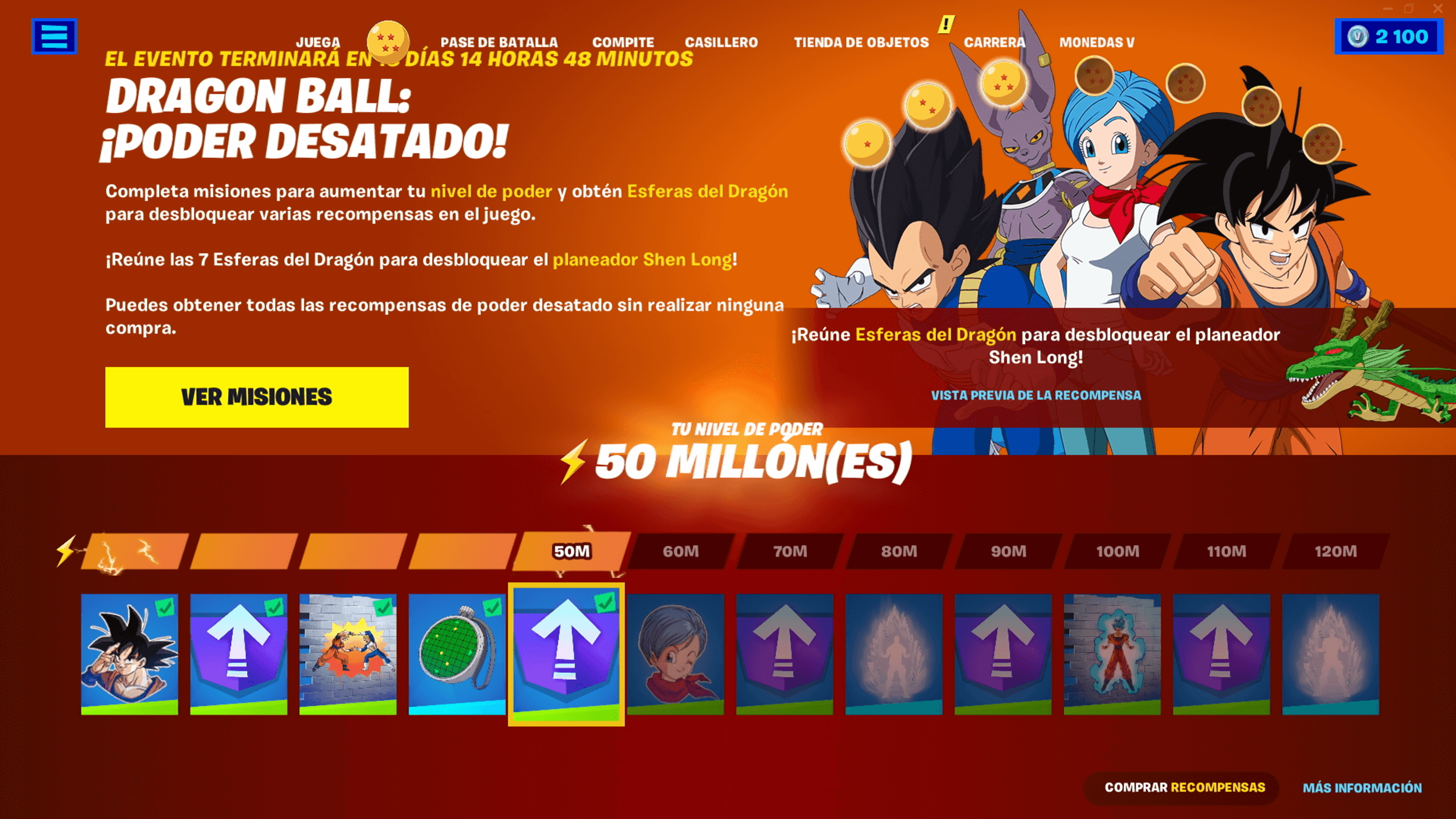 Pase de batalla de Dragon Ball en Fortnite
