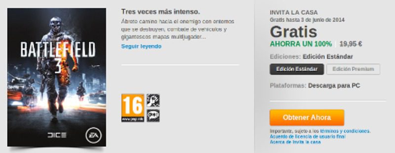 Esta semana, Battlefield 3 gratis en origin