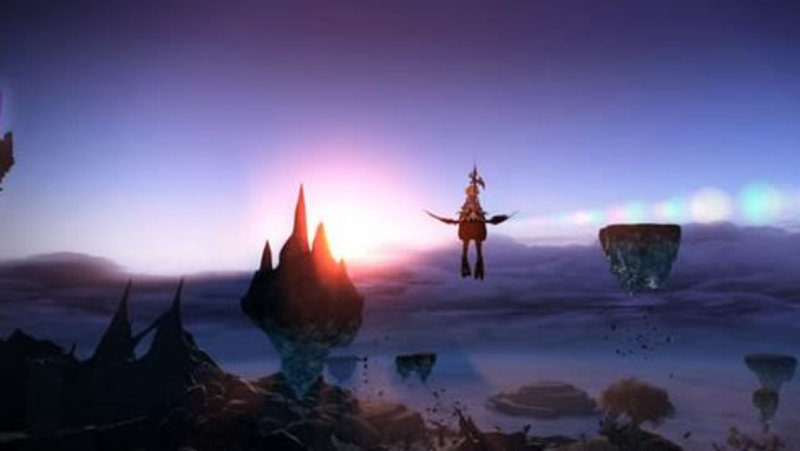 Chocobo Negro sobrevolando Ishgard