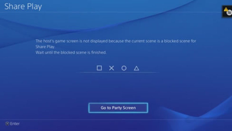 Imagen que avisa de la imposibilidad de hacer Share Play