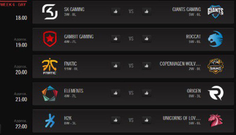 [eSport] Origen jugará esta noche con Elements y Giants con SK