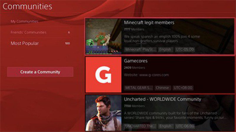 Locura en las comunidades de PS4