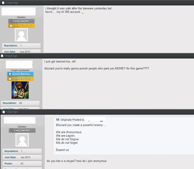 Comentarios en dichos hilos sobre los bans de 'Overwatch'