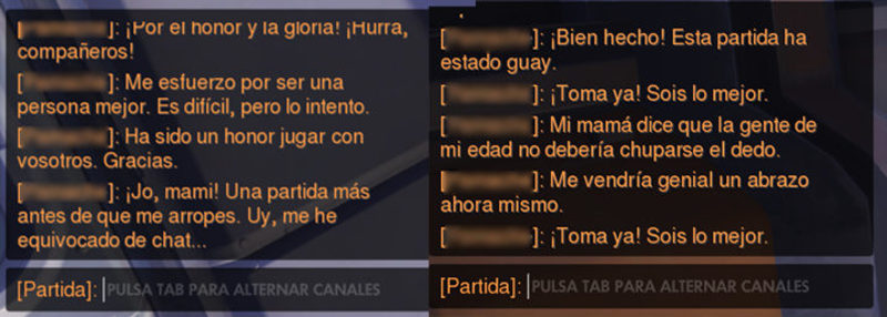 Algunas de las frases que pone 'Overwatch' al escribir gg ez