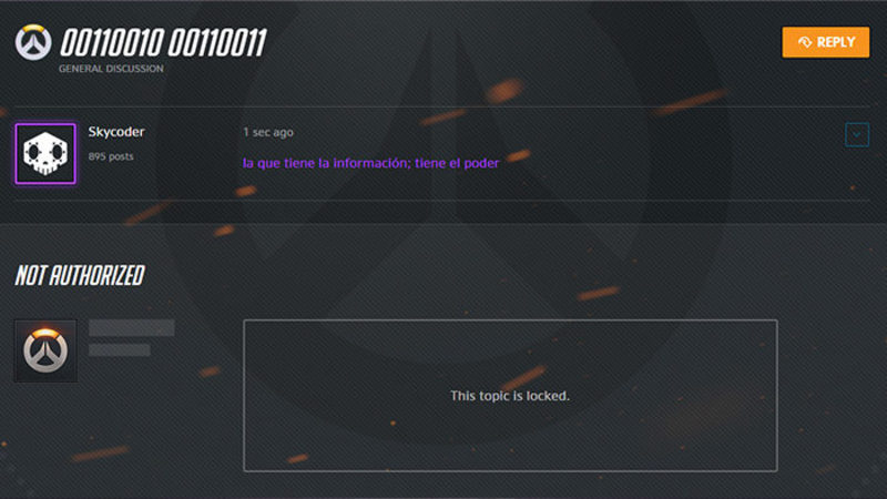 Captura al foro de 'Overwatch'