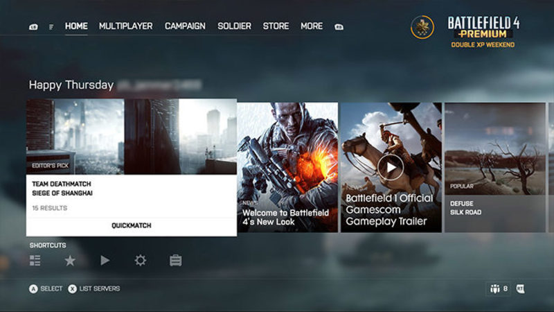 Nueva interfaz de 'Battlefield 4'