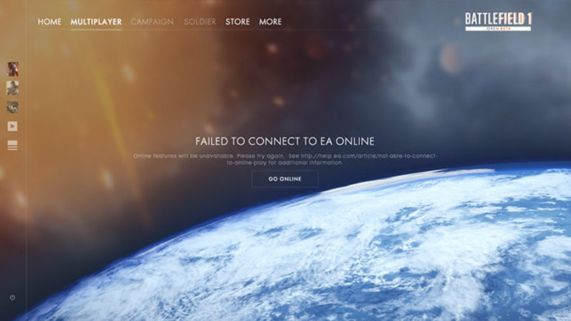 Imagen del error de 'Battlefield 1'