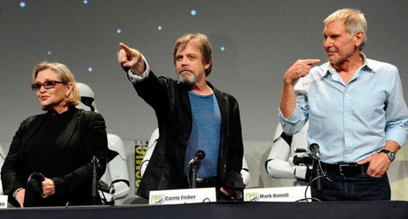 Mark Hamill, Carrie Fisher y Harrison Ford