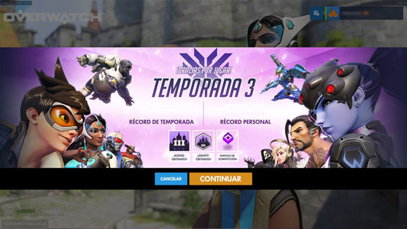 Pantalla de final de temporada