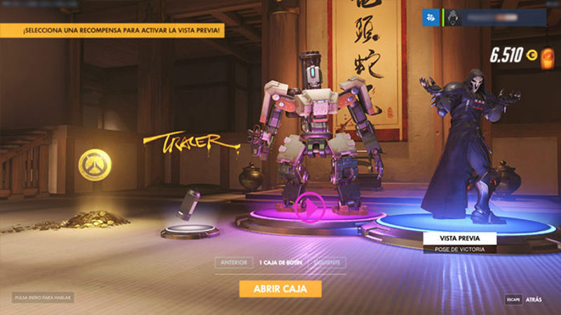 Contenido de la caja de botín media de 'Overwatch'