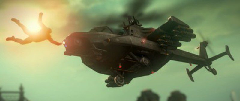 James Heller contra un helicóptero