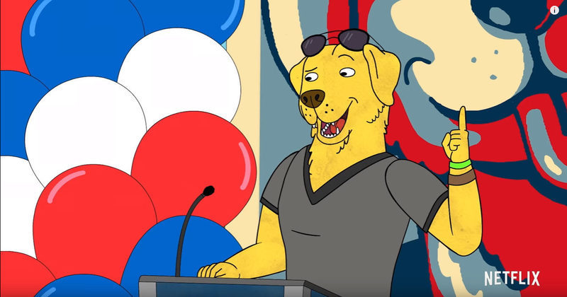 Mr Peanutbutter en plena campaña electoral