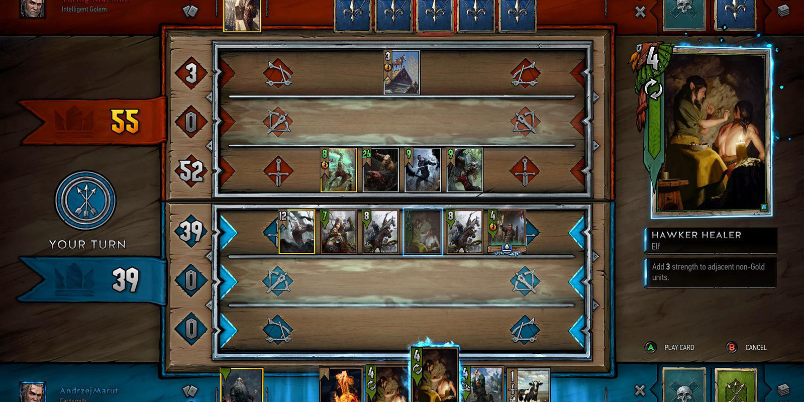 'Gwent' se actualiza añadiendo cambios en el posicionamiento de cartas