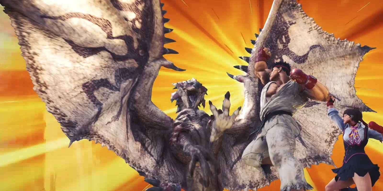 'Monster Hunter World' recibe a Sakura, de 'Street Fighter V'